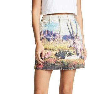 MOTHER Denim: The Tomcat Desert Print Frayed Skirt